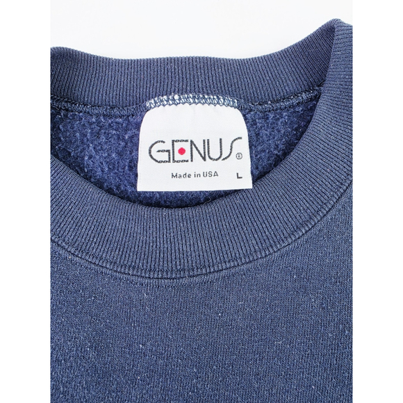 Vintage 90's Boston College University Sweatshirt Made In USA Navy Blue Size L - Picture 5 of 5